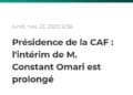 FOOTBALL – Le Congolais Constant Omari prolongé dans ses fonctions de président par intérim de la CAF