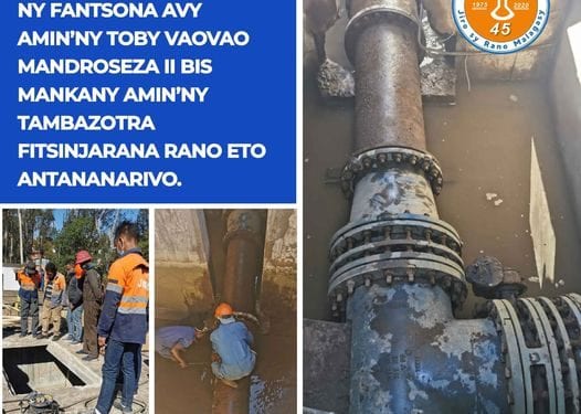 JIRAMA – 10.000 m3 d&rsquo;eau supplémentaires dans le réseau de distribution d&rsquo;eau d&rsquo;Antananarivo depuis ce vendredi.