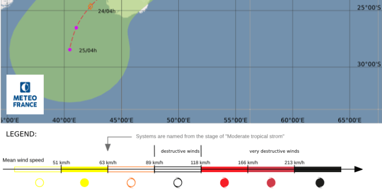 METEOROLOGIE – Le cyclone Emnati passe au plus près de Maurice avec des vents de 155km/h vers 5h locales, l’île placée en alerte phase IV