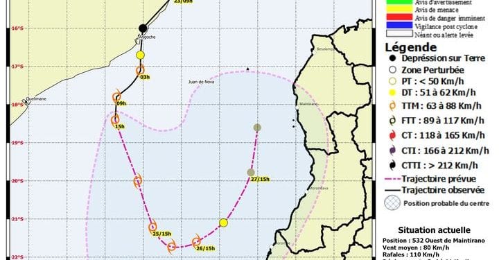 METEO – La tempête tropicale Jasmine perturbe les conditions météorologiques du littoral Ouest malgache