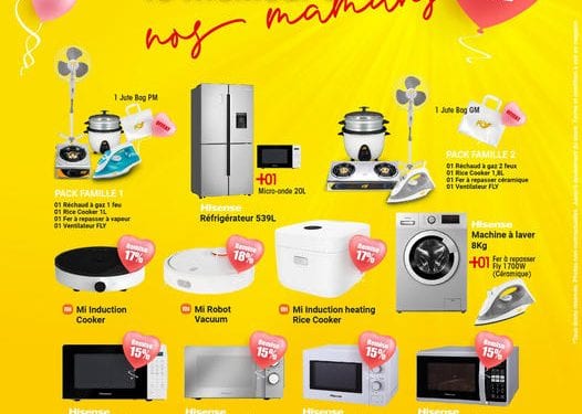 Gâtez vos mamans ‼️ La fête des mères commence chez Fly Technologies.🎉🎉 🎁🎁 Du 𝟭𝟯 𝗺𝗮𝗶 𝗮𝘂 𝟭𝟮 𝗷𝘂𝗶𝗻 𝟮𝟬𝟮𝟮, profitez des remises et cadeaux sur nos produits électroménagers.