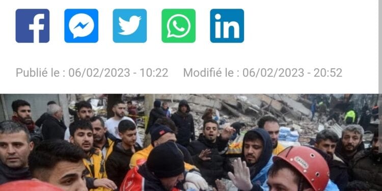 CATASTROPHES – Plus de 3 800 morts en Turquie et en Syrie à la suite de deux puissants séismes survenus lundi