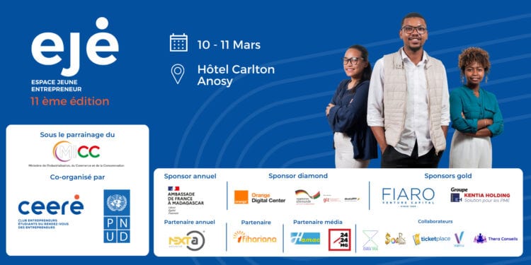 Tous les ans, le CEERE organise l’Espace Jeune Entrepreneur (EJE) qui permet de rassembler un maximum d’acteurs de l’écosystème entrepreneurial local autour des activités phares du club. Pour 2023, l’EJE se tiendra les 10 et 11 mars, au Carlton Anosy. La première journée est dédiée aux jeunes entrepreneurs et la seconde aux porteurs de projets et jeunes étudiants attirés par la culture entrepreneuriale