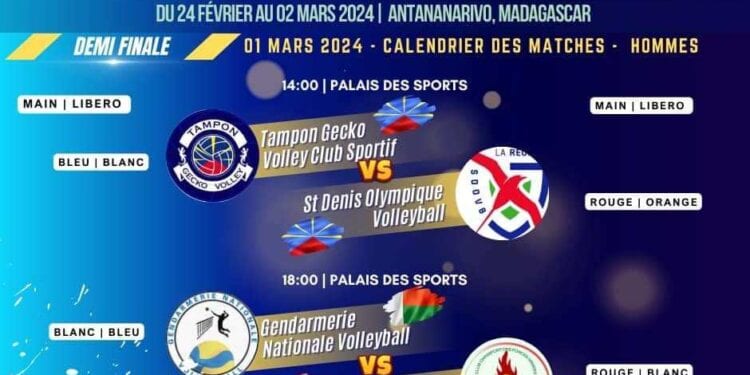 VOLLEYBALL – GNVB-COSFA, un duel des militaires malgaches à l’affiche des demi-finales du championnat d’Afrique des clubs de la zone 7