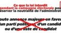 CAMPAGNE ELECTORALE – Les dispositions légales pour garantir la neutralité et l’impartialité de l’administration