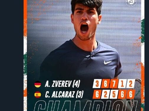 TENNIS – Carlos Alcaraz remporte son premier Roland Garros à 21 ans