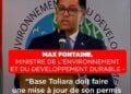 MAX FONTAINE, MINISTRE DE L’ENVIRONNEMENT ET DU DEVELOPPEMENT DURABLE – “Base Toliara doit faire une mise à jour de son permis environnemental sur la base du nouveau décret Mecie”